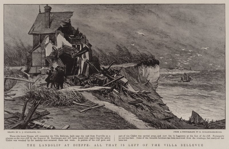 Landship v Dieppe, vše, co zbylo z Villa Bellevue od Charles J. Staniland