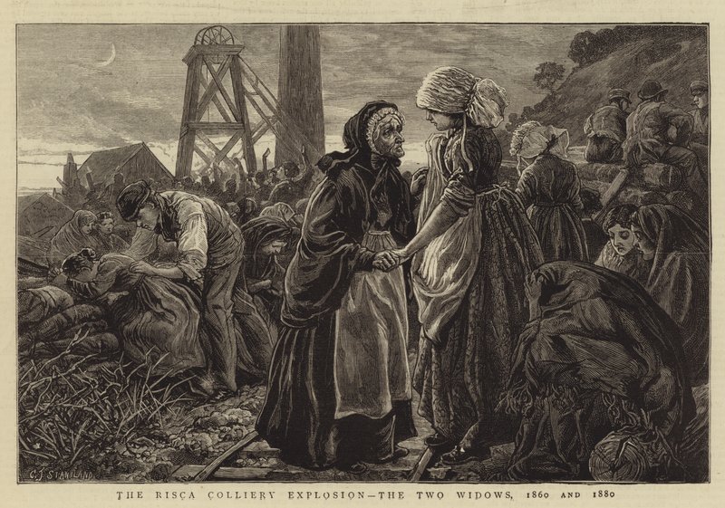 Výbuch dolu Risca, dvě vdovy, 1860 a 1880 od Charles J. Staniland