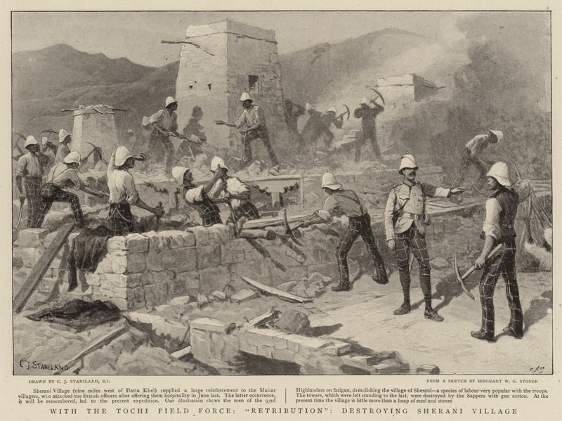 S Tochi Field Force, Retribution, zničení Sherani Village od Charles J. Staniland