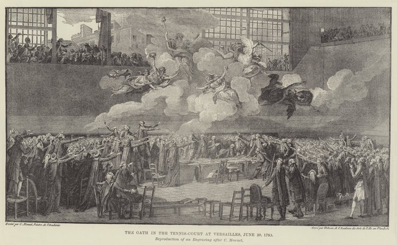 Přísaha na tenisovém kurtu ve Versailles, 20. června 1789 od Charles Monnet