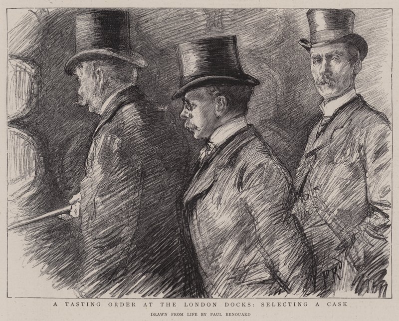 Degustační objednávka v londýnských docích, výběr sudu od Charles Paul Renouard
