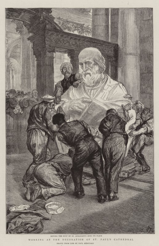 Práce na výzdobě katedrály svatého Pavla od Charles Paul Renouard