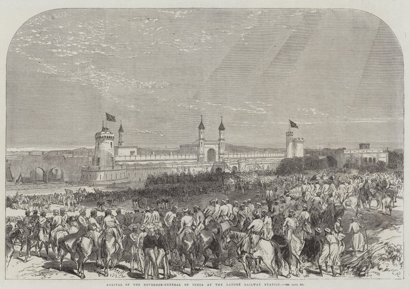 Příjezd generálního guvernéra Indie na nádraží Lahore od Sir John Charles Robinson