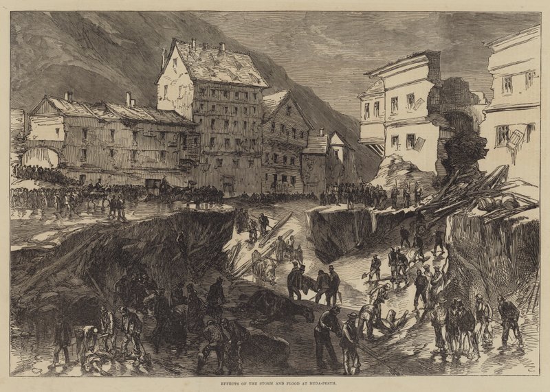 Účinky bouře a povodně v Buda-Pesthu od Sir John Charles Robinson