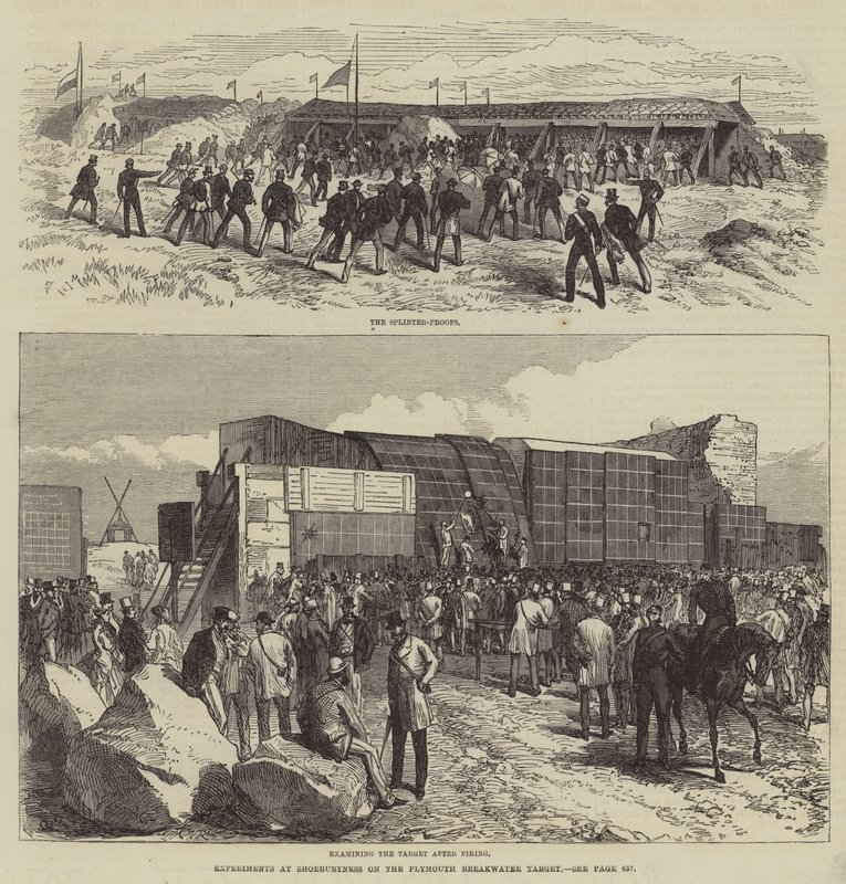 Experimenty v Shoeburyness na Plymouthském vlnolamovém cíli od Sir John Charles Robinson