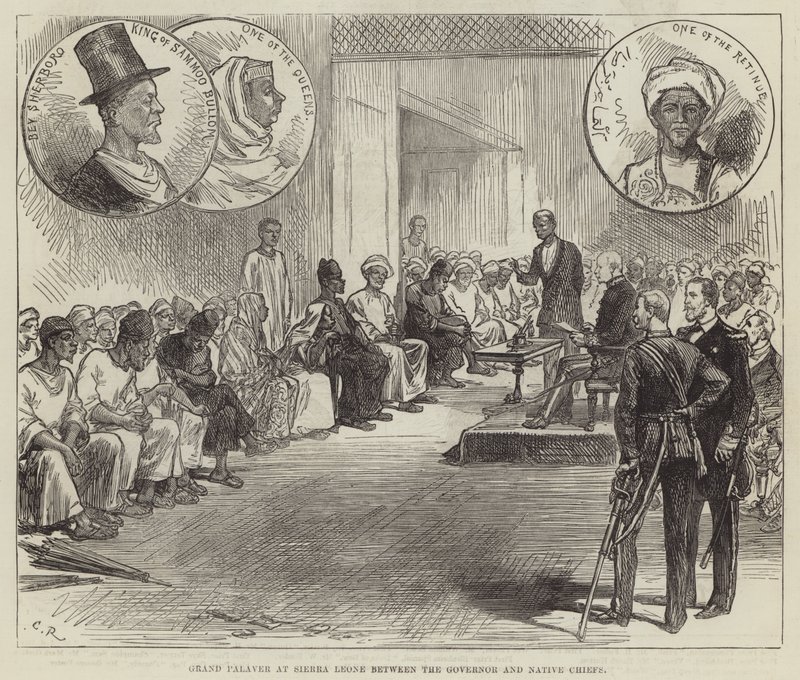 Grand Palaver v Sierra Leone mezi guvernérem a domorodými náčelníky od Sir John Charles Robinson