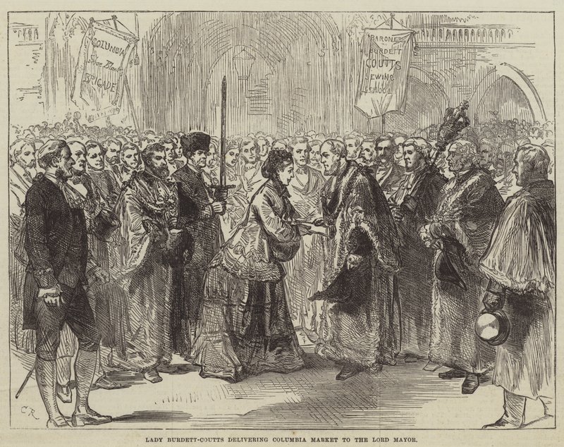 Lady Burdett-Couttsová dodává Columbia Market primátorovi od Sir John Charles Robinson