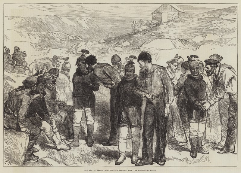 The Arctic Expedition, English Sailors with the Greenland Girls od Sir John Charles Robinson