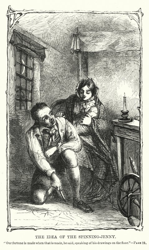 Myšlenka spinning-jenny (rytina) od Charles Altamont Doyle
