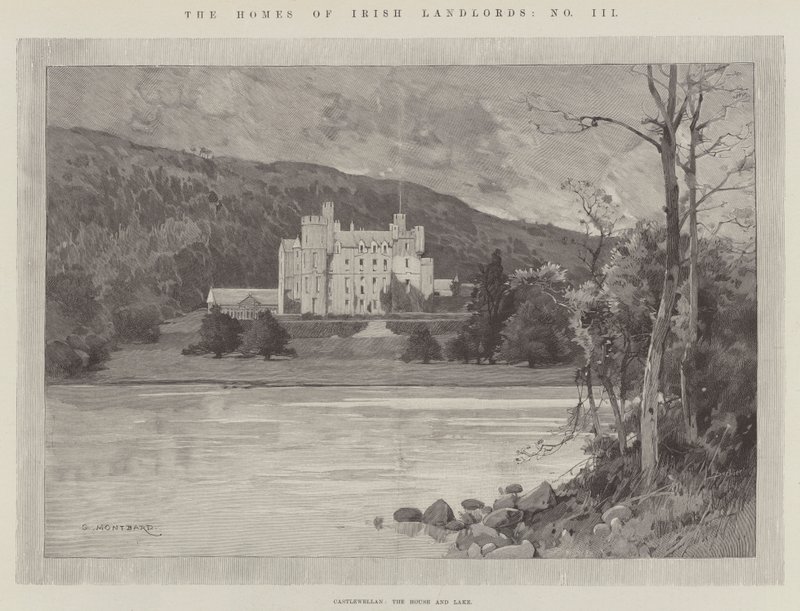 Castlewellan, Dům a jezero od Charles Auguste Loye