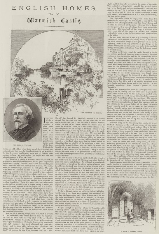 English Homes, hrad Warwick od Charles Auguste Loye