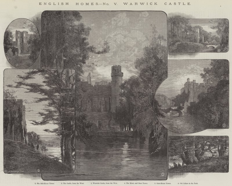 English Homes, hrad Warwick od Charles Auguste Loye