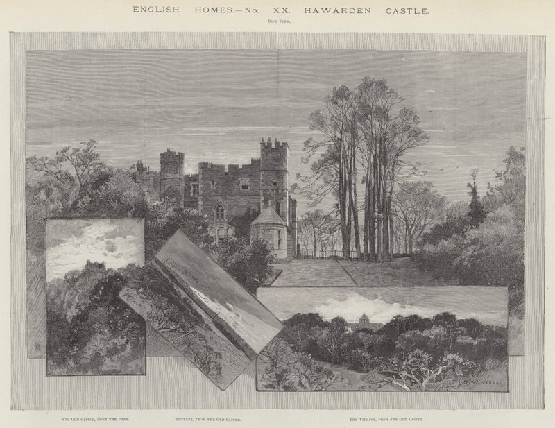 Hrad Hawarden od Charles Auguste Loye