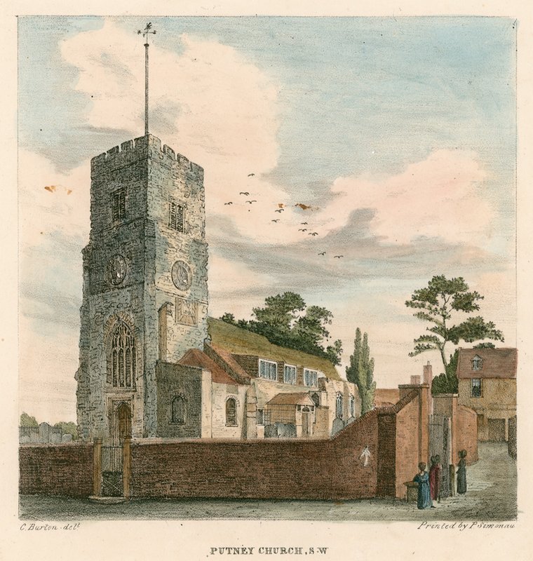 Putney Church, Londýn od Charles Burton