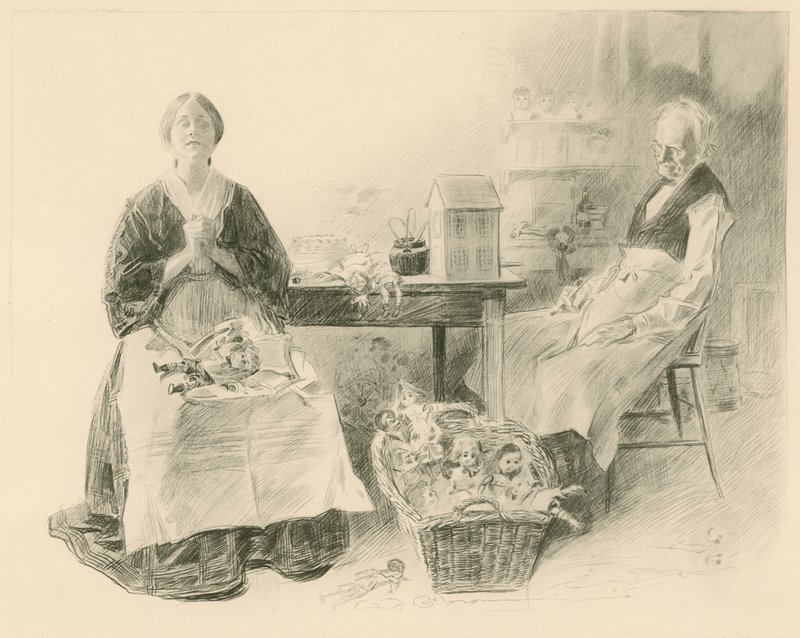 Caleb Plummer a jeho dcera od Charles Dana Gibson