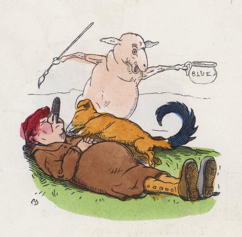 Líný ovčák (barevná rytina) od Charles Henry (after) Bennett