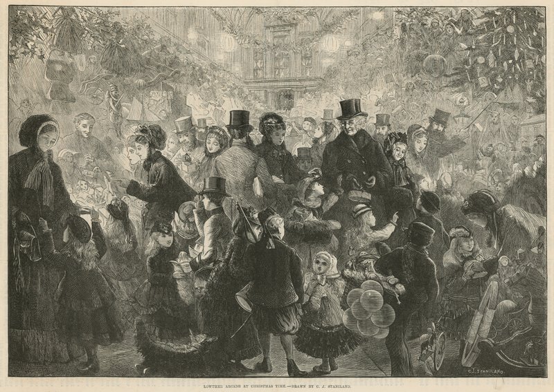 Lowther Arcade v době Vánoc od Charles J. Staniland