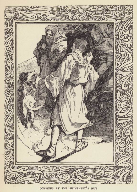 Odysseus na chatě Swineherds od Sir John Charles Robinson