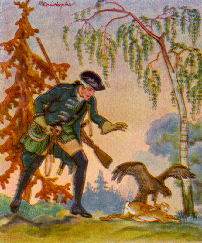 Hasenbeize / Rabbit Pickle (barevná litografie) od Christophe (1856 1945)
