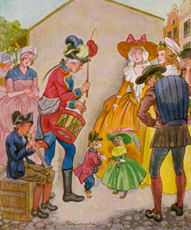 Jahrmarkt / Veletrh (barevná litografie) od Christophe (1856 1945)