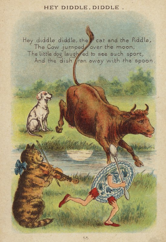 Říkanka: Hey Diddle, Diddle (chromolitho) od Constance Haslewood