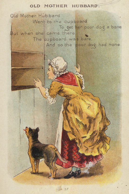 Říkanka: Stará matka Hubbardová (chromolitho) od Constance Haslewood