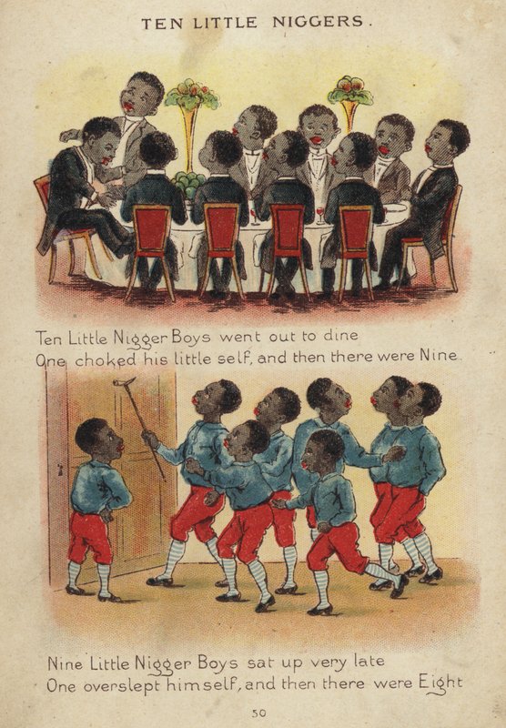 Loru: Kymmenen pientä mustaa lasta (chromolitho) od Constance Haslewood