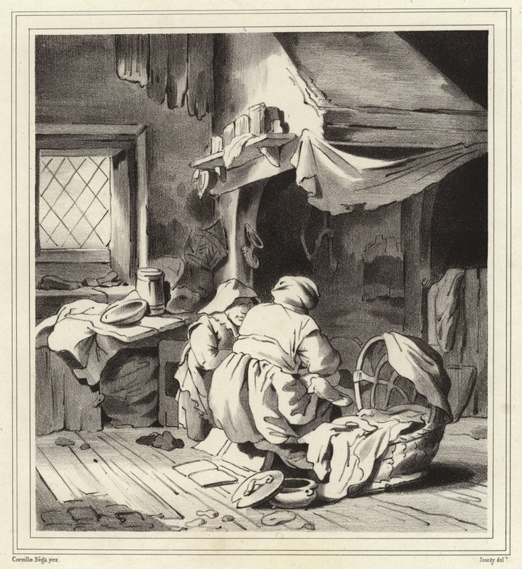 Domácí scéna od Cornelis Pietersz Bega