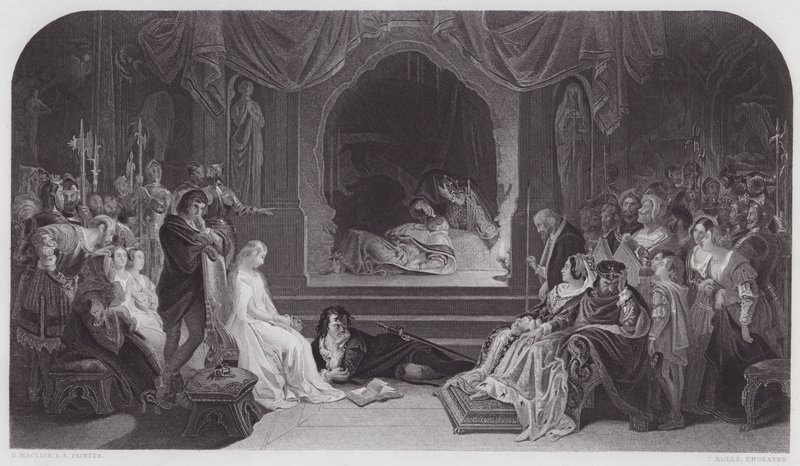 Hamlet (rytina) od Daniel (after) Maclise