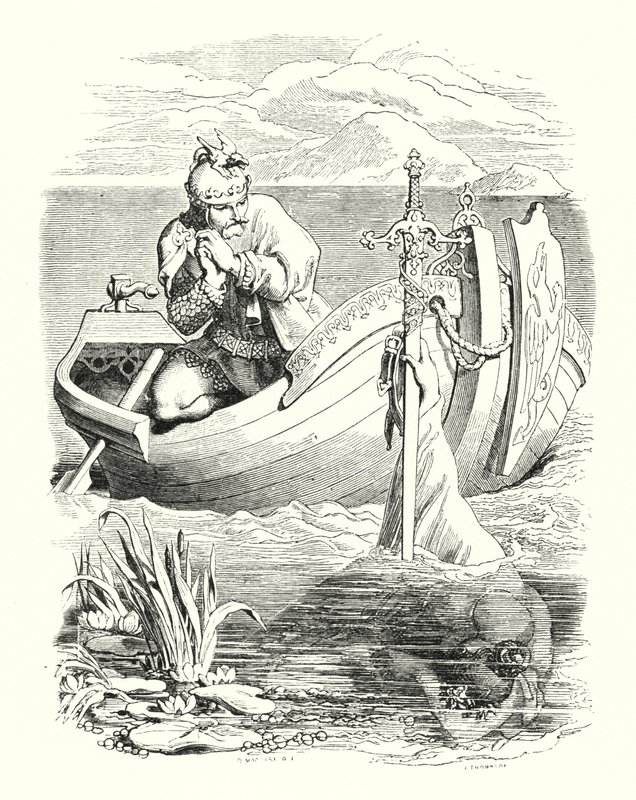 Artušova smrt (rytina) od Daniel (after) Maclise