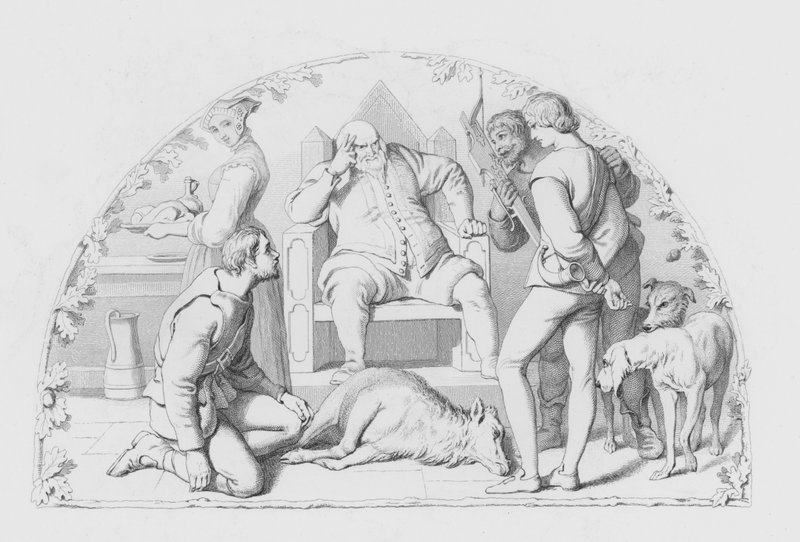 Shakespeare, The Justice (rytina) od Daniel (after) Maclise