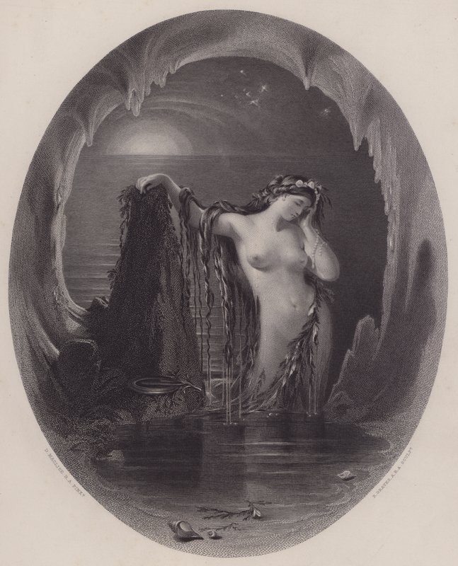 O původu harfy (rytina) od Daniel (after) Maclise