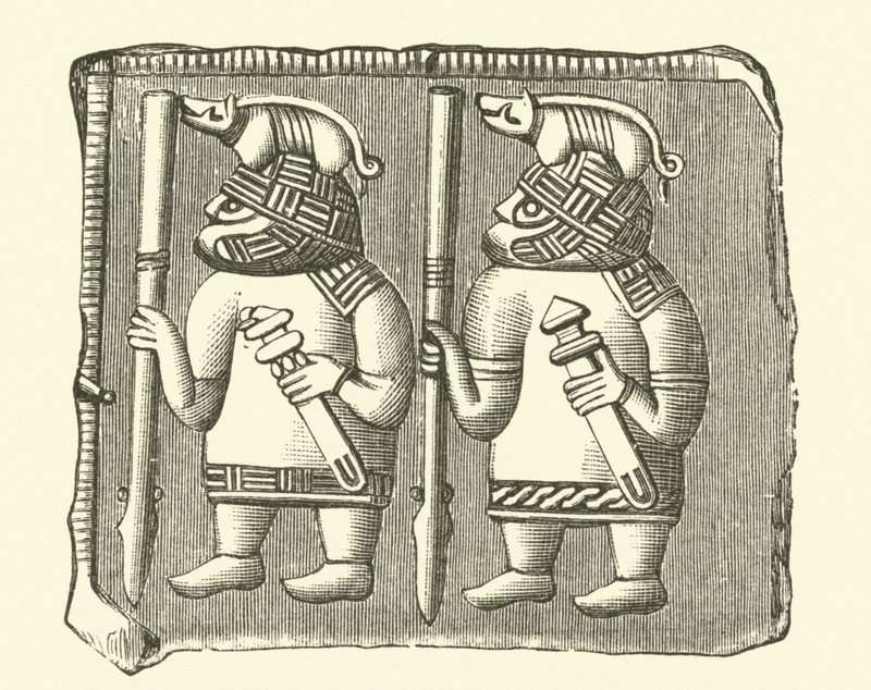 Válečníci z doby Vikingů (rytina) od Danish School