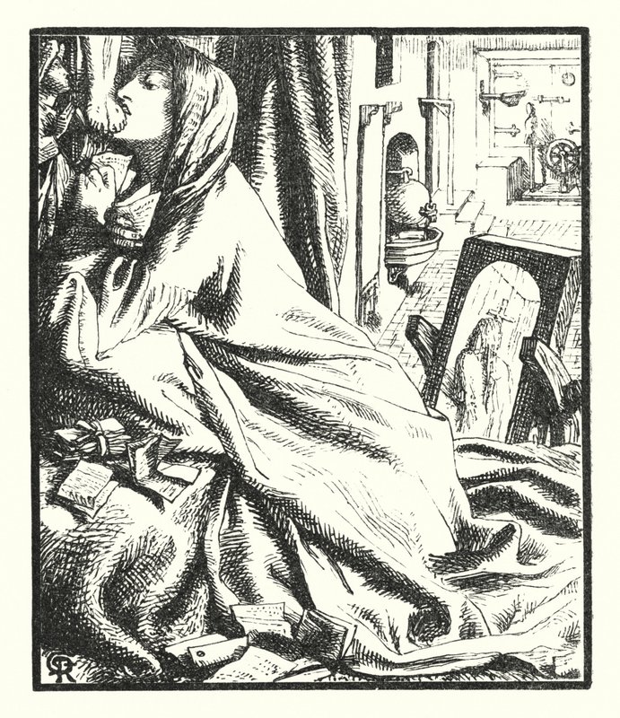 Mariana na jihu (rytina) od Dante Gabriel (after) Rossetti