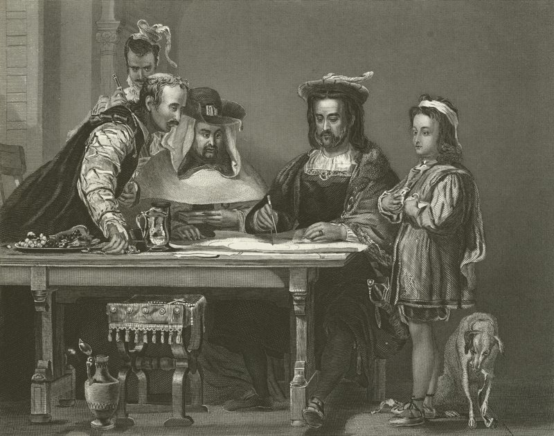Columbus Planning the Discovery of America, 15th Century od David Wilkie