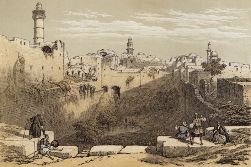The Pool of Bethesda (barva lito) od David (after) Roberts