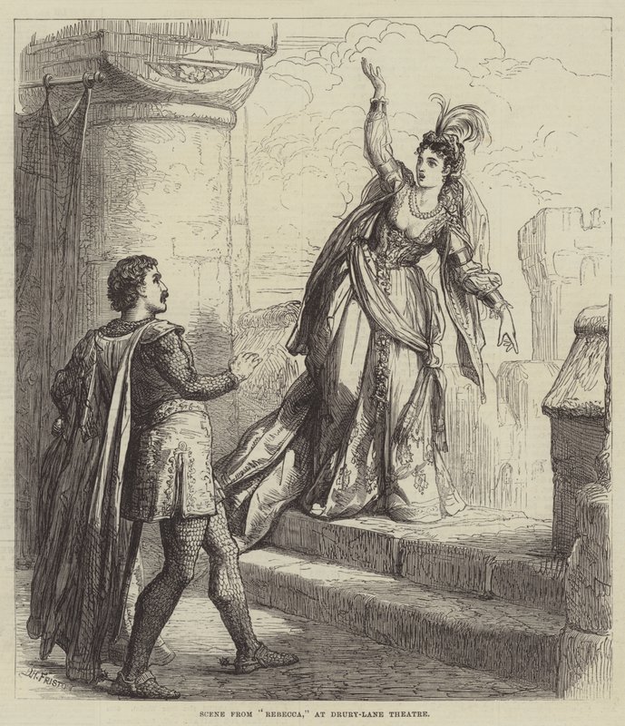 Scéna z Rebeccy v divadle Drury-Lane od David Henry Friston