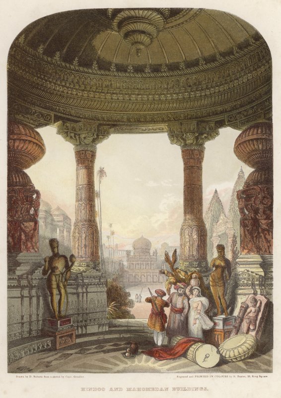 Budovy Hindoo a Mahomedan od David after Roberts