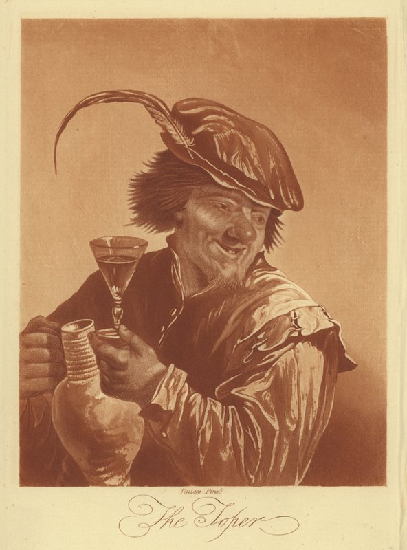The Toper (rytina) od David the Younger (after) Teniers