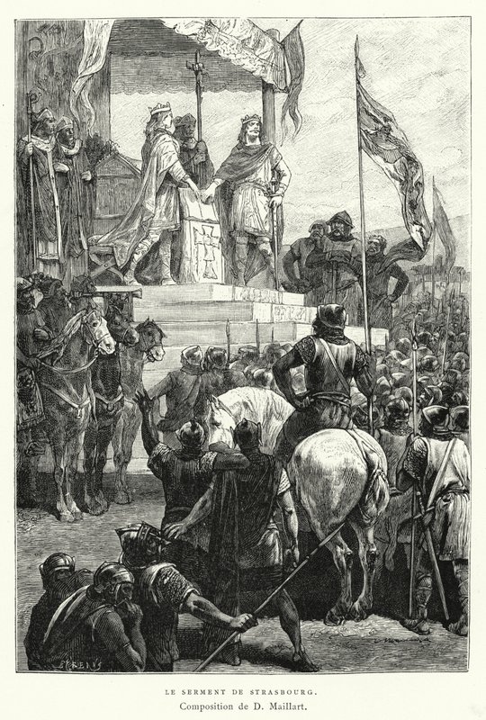 Štrasburská přísaha (rytina) od Diogene Ulysse Napoleon Maillart