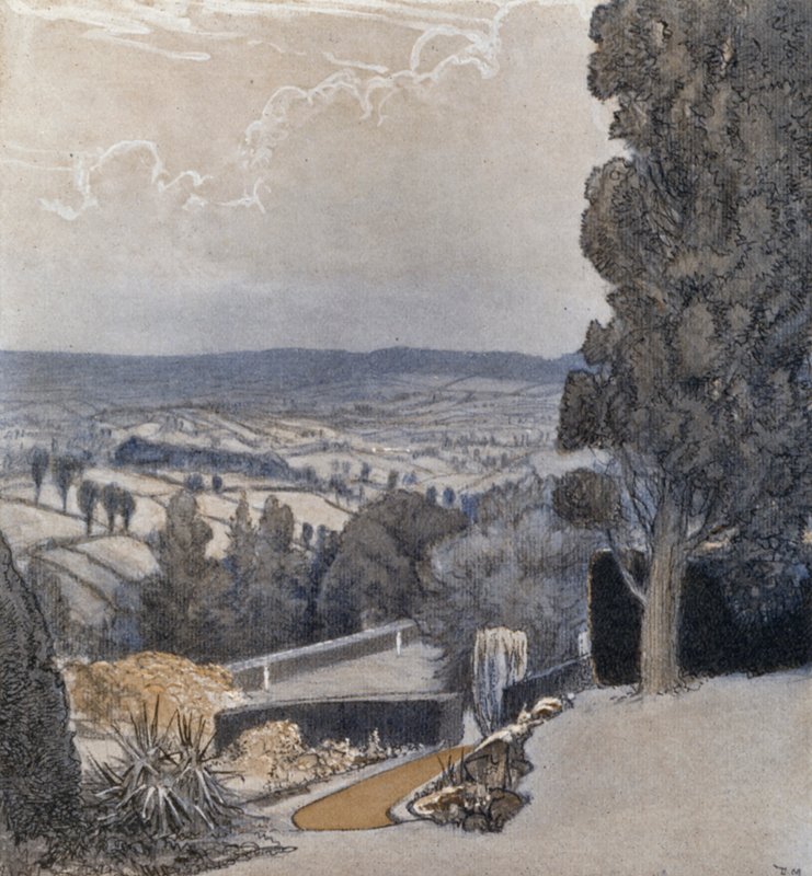 Benchams, poblíž Sidmouth (barva litho) od Donald (after) Maxwell