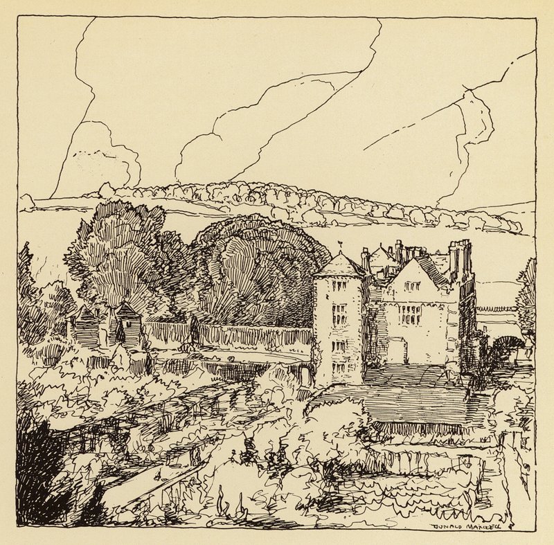 Cranborne Manor House (litografie) od Donald (after) Maxwell