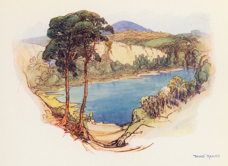 Modrý bazén, Purbeck (barevná litografie) od Donald (after) Maxwell