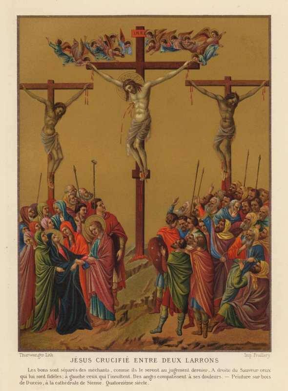 Ukřižování Ježíše Krista (chromolitho) od Duccio di Buoninsegna