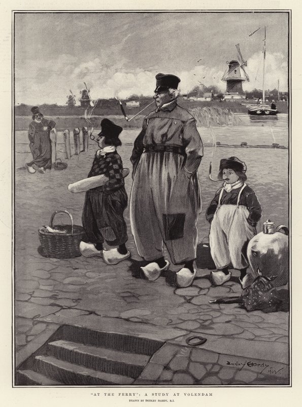 At The Ferry, studie ve Volendamu od Dudley Hardy