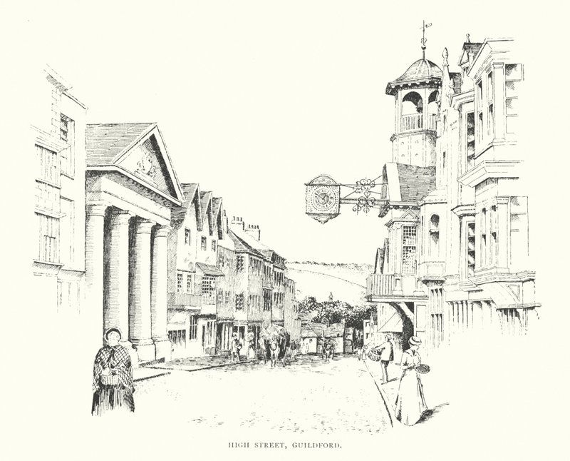 High Street, Guildford (litografie) od Duncan Moul