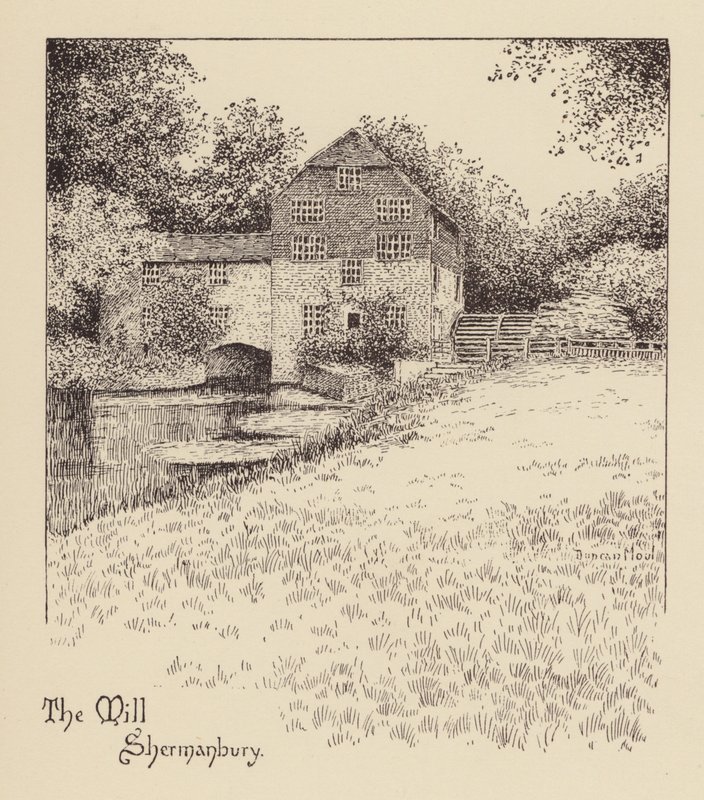 Sussex: The Mill, Shermanbury (litografie) od Duncan Moul