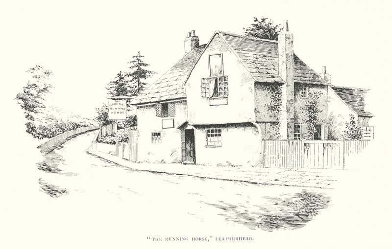 "Běžící kůň", Leatherhead (litografie) od Duncan Moul
