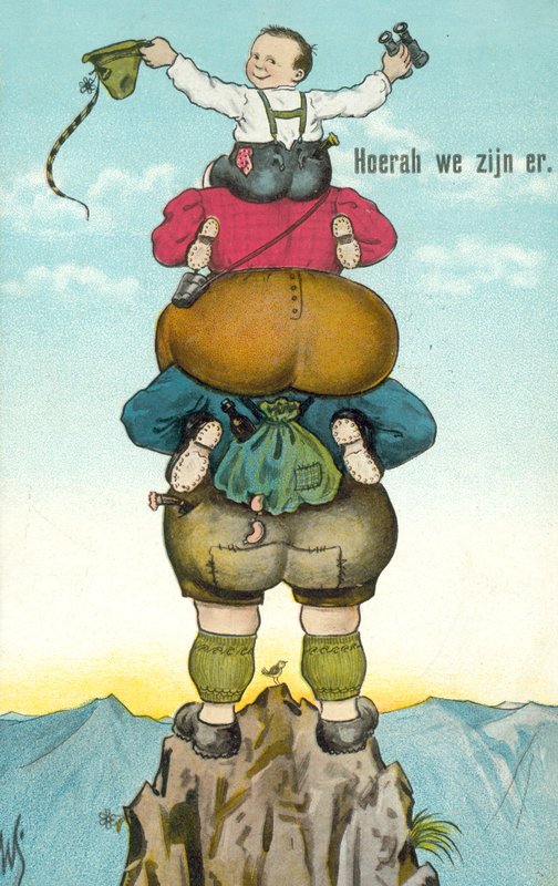 Hurá, jsme tam! (barevná litografie) od Dutch School