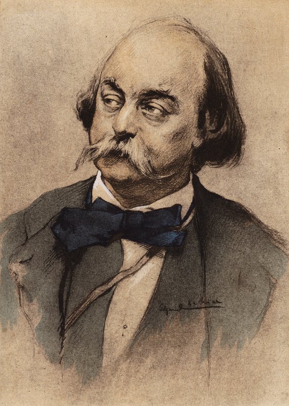 Portrét Gustava Flauberta (barevná litografie) od Edgar Chahine